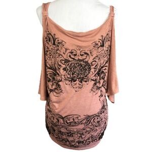 Robin K Top Cold Shoulder Rhinestone MED